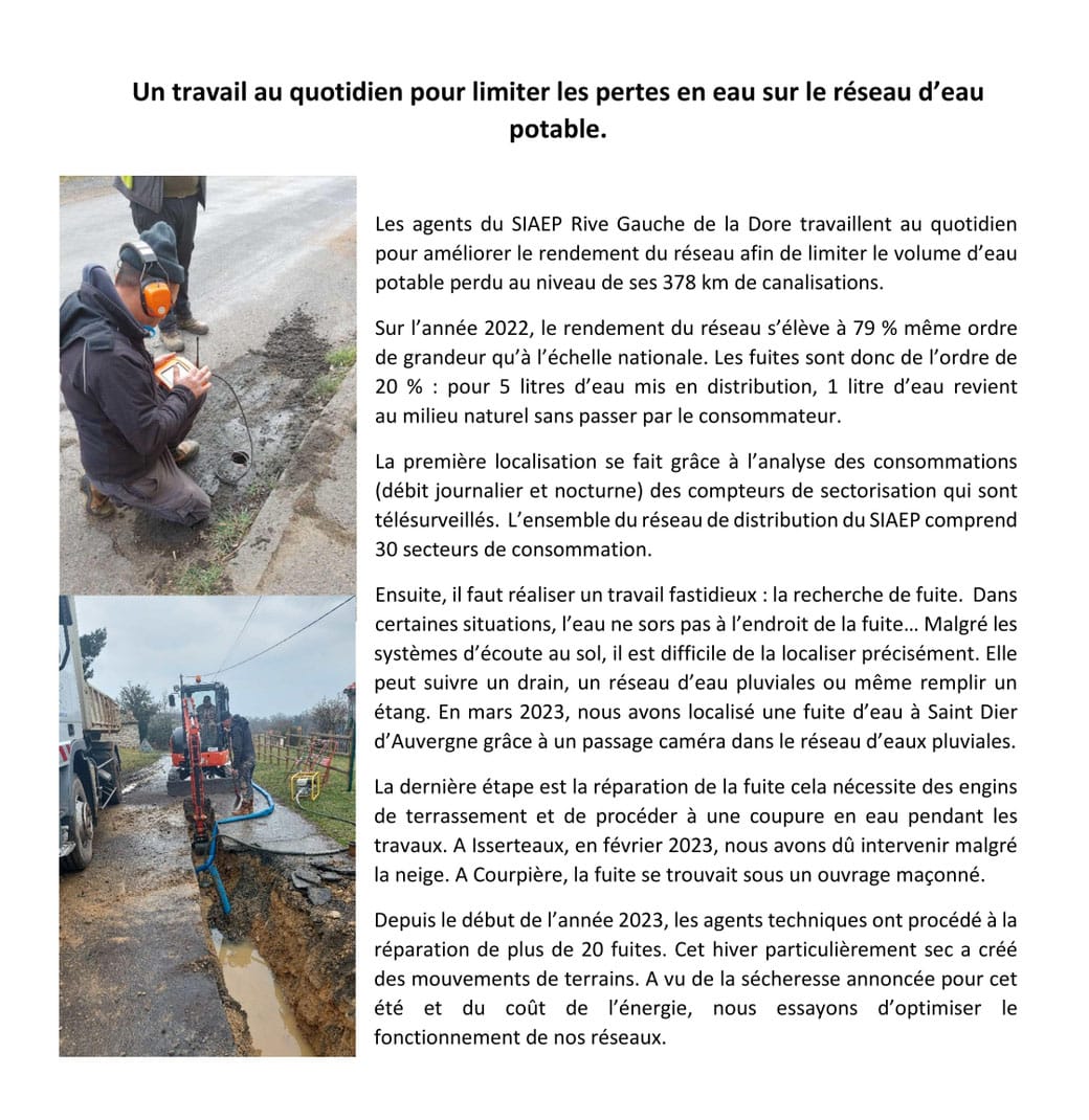 Limiter les pertes sur le réseau d&rsquo;eau potable